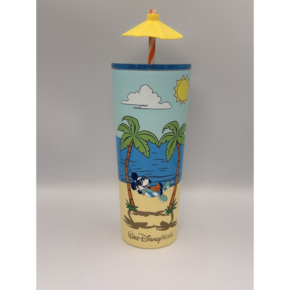 Starbucks Walt Disney World Mickey Mouse Beach Tumbler 24oz Umbrella Topper 2024